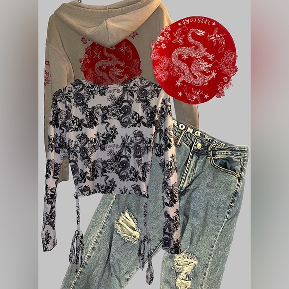 Rue21 Tops - Grunge Dragon Theme Three Set (Size M)